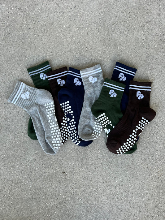 Ribbed Grip Socks - Retro Collection