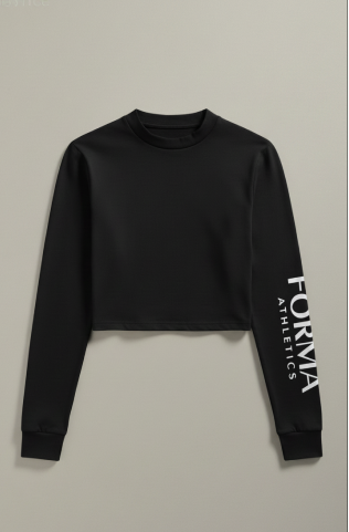 FORMA Athletics x Cotton Citizen Crop Long Sleeve in Black